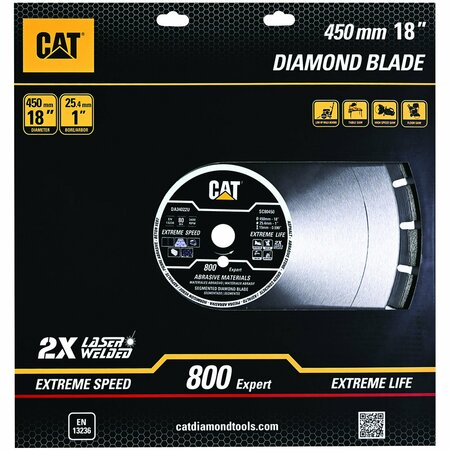 CATERPILLAR 800 Expert Segmented Laser Welded Asphalt and Abriasive Materials Diamond Blade 18-In - 450mm DA34022U